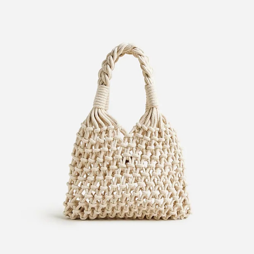 J. Crew Cream Macramé Mini Tote